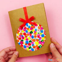 Fingerprint Christmas Ornament Card Idea