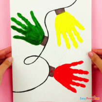 Christmas Lights Handprint Art