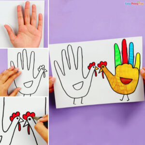 Chicken Handprint Art - Easy Peasy and Fun