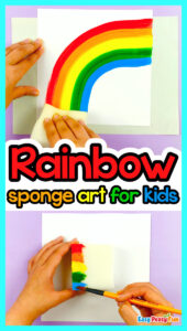 Easy Rainbow Sponge Painting Art - Easy Peasy and Fun