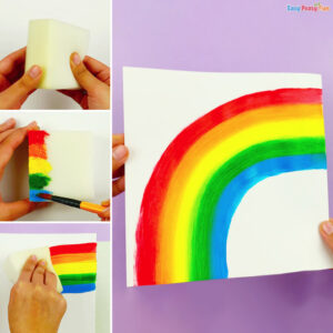 Easy Rainbow Sponge Painting Art - Easy Peasy and Fun