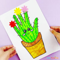 Easy DIY Handprint Cactus Art for Kids