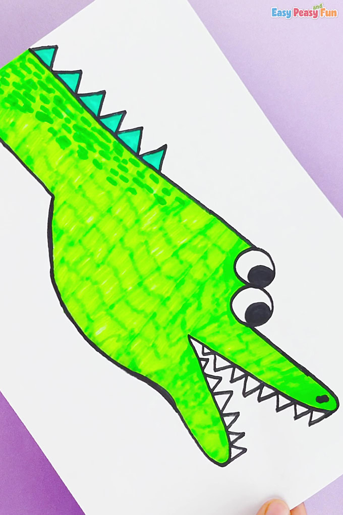 Handprint Crocodile Art for Kids