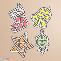 Printable Stained Glass Christmas Ornaments