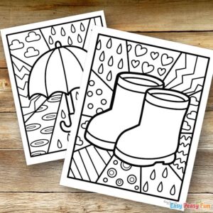 Spring Pop Art Coloring Pages - Easy Peasy and Fun
