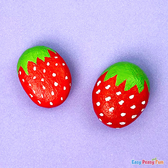 DIY Strawberry Painted Stones