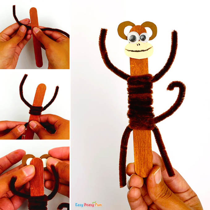 Monkey Craft Stick Craft Idea