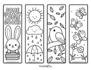 Free Printable Spring Bookmarks to Color - Easy Peasy and Fun