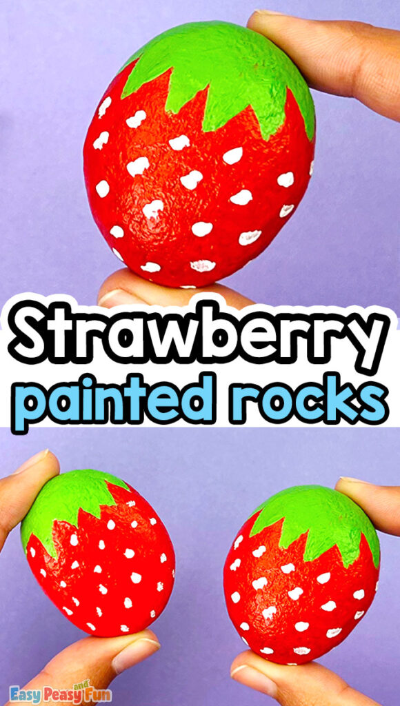 Strawberry Painted Rocks Craft