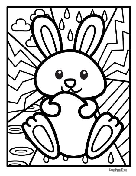 Bunny Pop Art Coloring Page