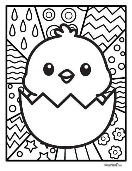 Cute Chick Pop Art Coloring Page
