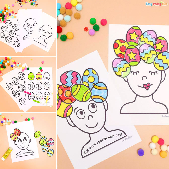 Easter Egg Hair Portrait Idea for Kids