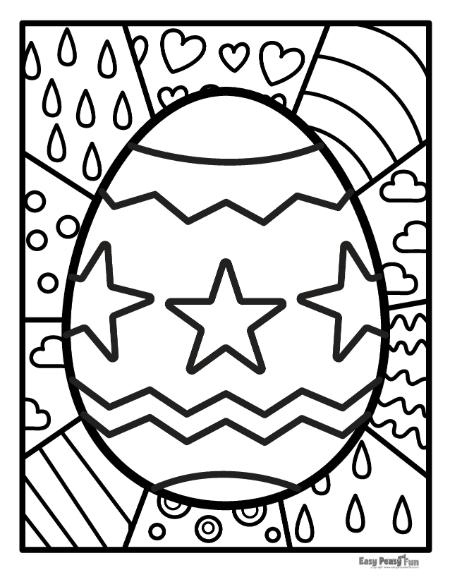 Easter Egg Pop Art Coloring Page
