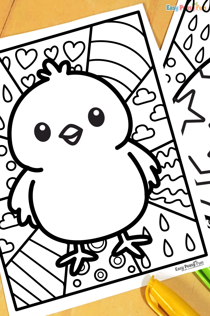 Easter Pop Art Coloring Sheets