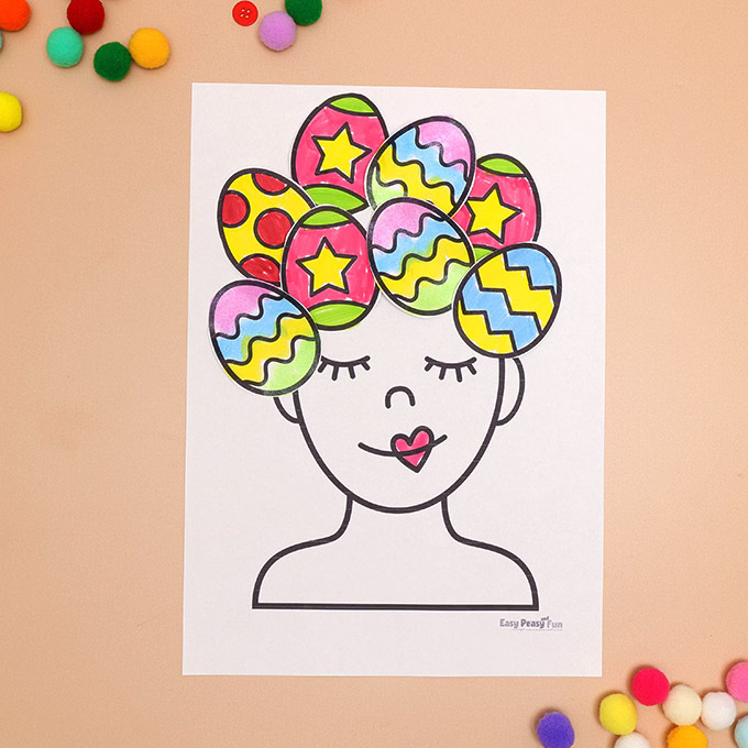 Printable Easter Egg Hair Portraits