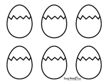 Small Printable Cracked Easter Egg Outline Templates 1