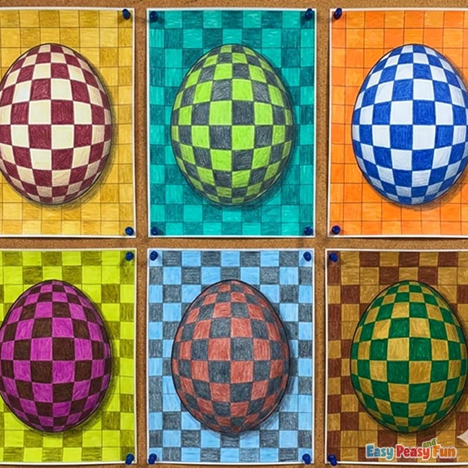 Easter Egg Optical Illusion Coloring Pages