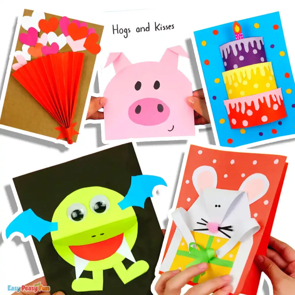 3D and shaped paper cards for birthdays, holidays, and special occasions.