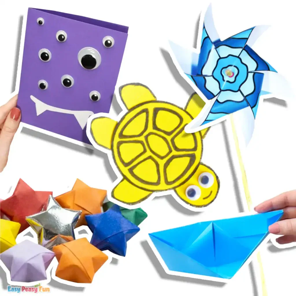 Paper crafts made only with folding and cutting, no glue required.