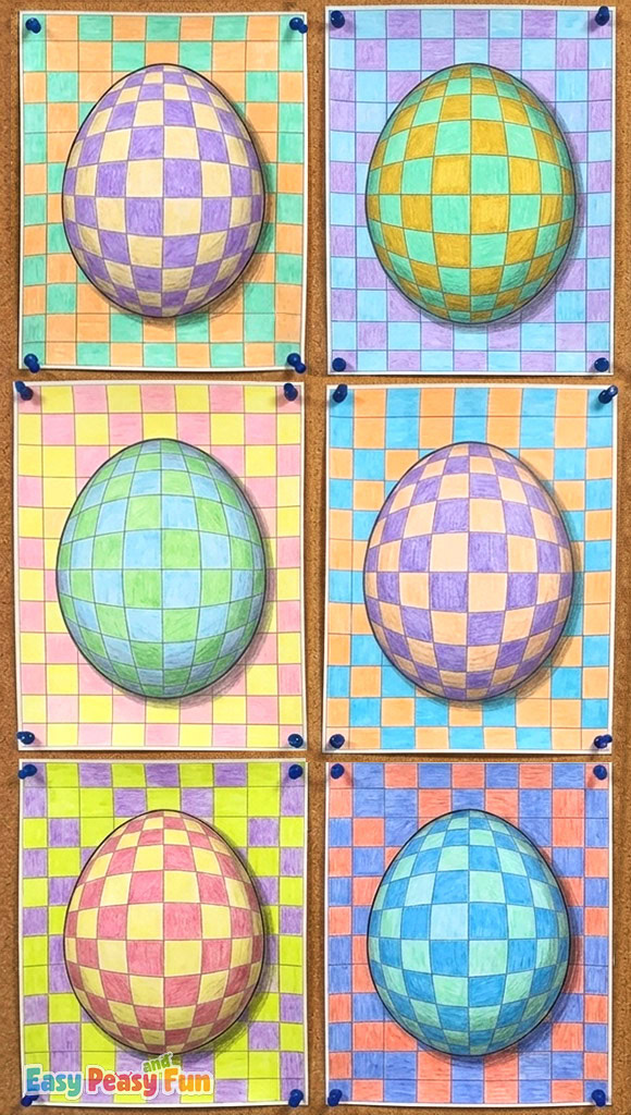 Optical Illusion Easter Egg Coloring Pages