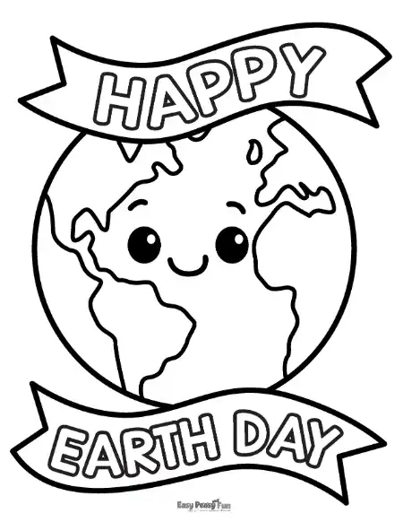 A "Love the Earth" coloring page for children featuring a friendly globe character. This free printable resource is perfect for Earth Day lesson plans focused on environmental stewardship and global appreciation.