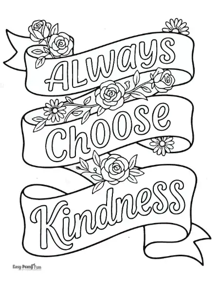 Always choose kindness coloring page.