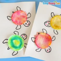 DIY Colorful Cotton Pad Turtles