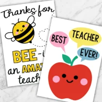 Free Printable Teacher Appreciation Cards (40 Different PDF Designs)