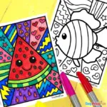 Summer Pop Art Coloring Pages