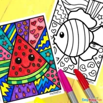 Summer Pop Art Coloring Pages