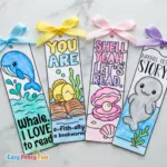 Free Printable Ocean Animals Bookmarks to Color