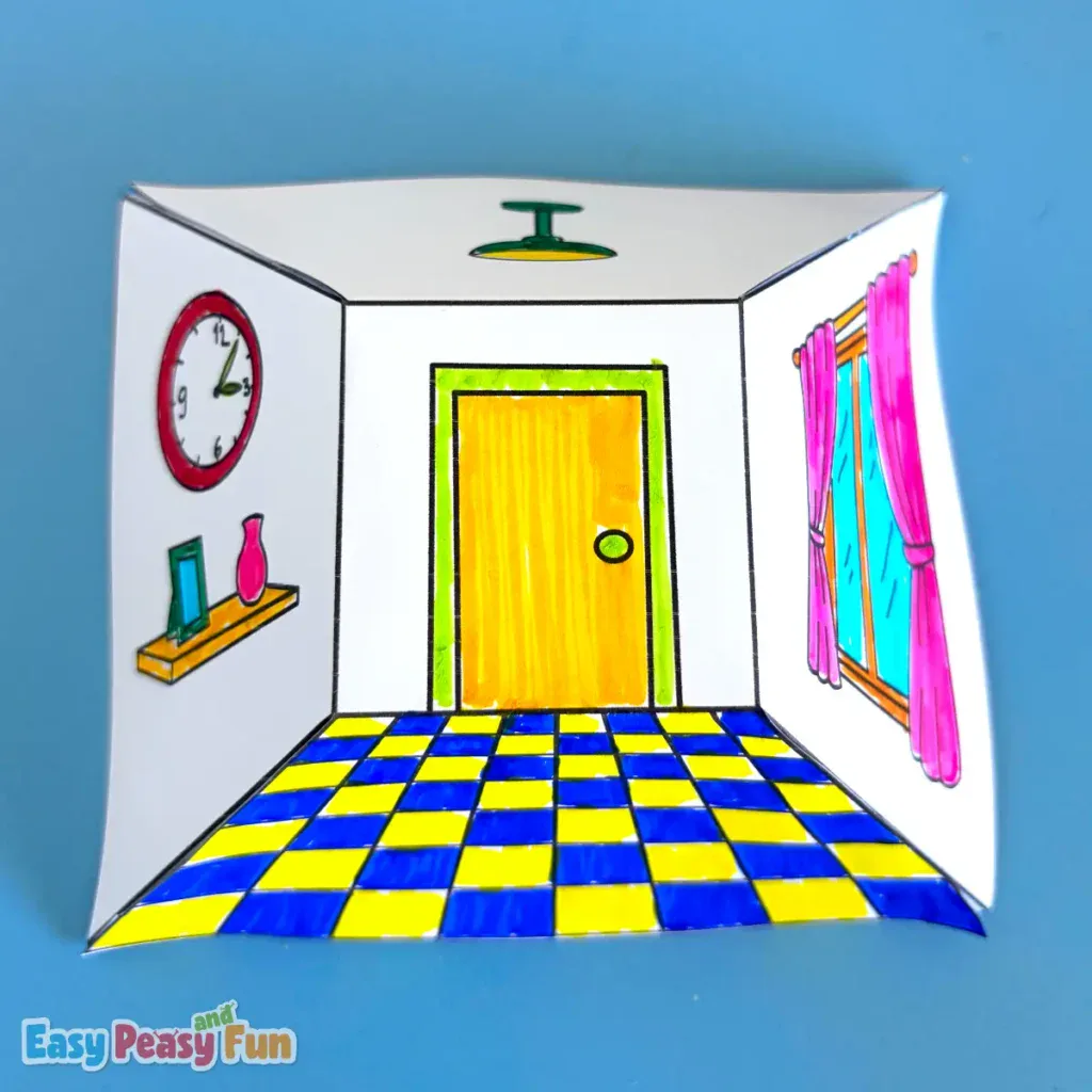 Finished 3D room paper craft.