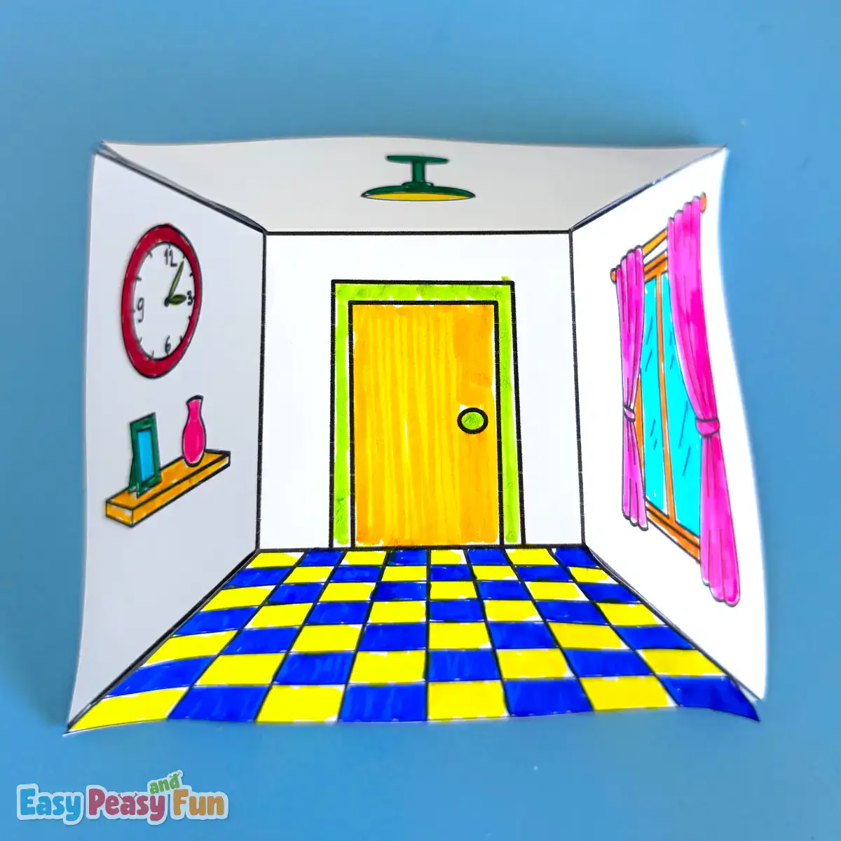 Finished 3D room paper craft.