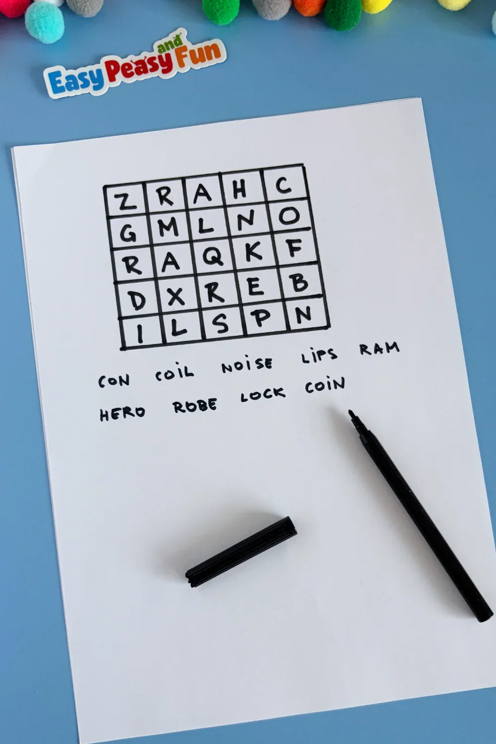 Boggle Pen and Paper Game