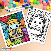 Free Printable Back to School Pop Art Coloring Pages
