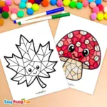 Free Printable Fall Mosaic Coloring Pages