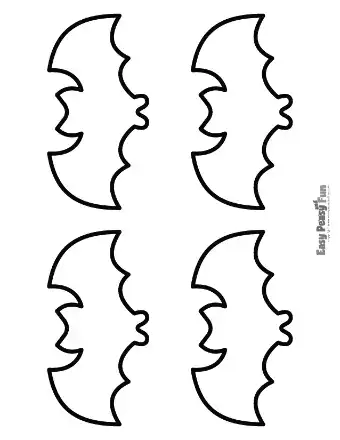 Bat outlines with circular bodies and rounded ears.