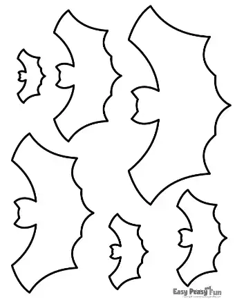 Bat outlines in six different sizes.