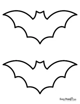 Two flying bat outlines with smooth, wide wings.
