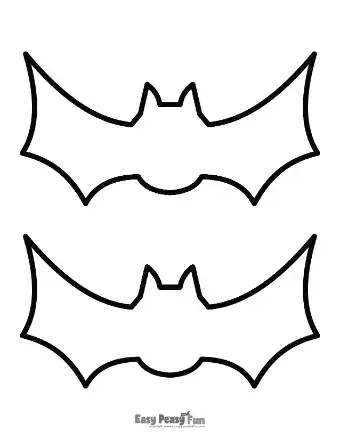 Two bat outlines with triangle-shaped ears and angled wing tips.