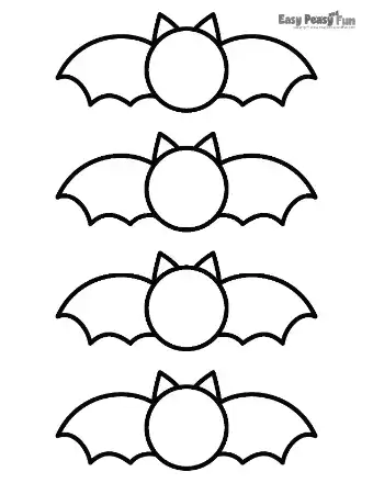 Flying bat outlines with smooth, wide wings.