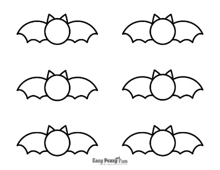 Six small bat outlines with circular bodies and ears arranged in two rows.