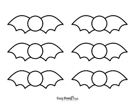 Six flying small bat outlines with smooth, wide wings.