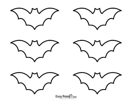 Six small bat outlines with pointed ears and scalloped wing bottoms.