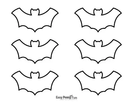 Six small bat outlines with rounded bodies and pointed ears.