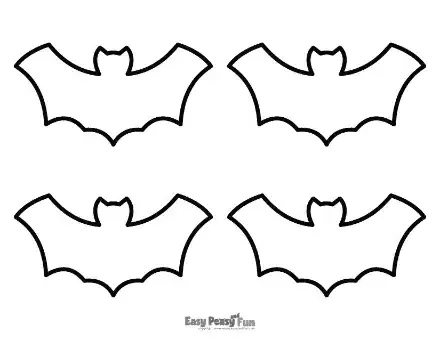 Bat outlines with pointed ears and scalloped wing bottoms.