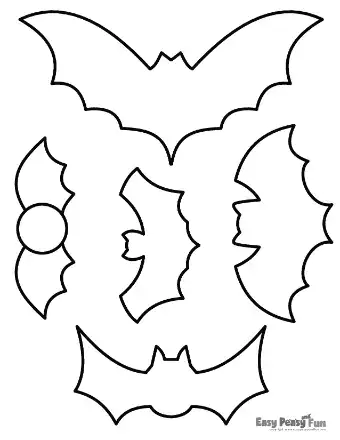 A collection of various bat silhouettes featuring different wing spans, pointed ears, and a different design on a white background.