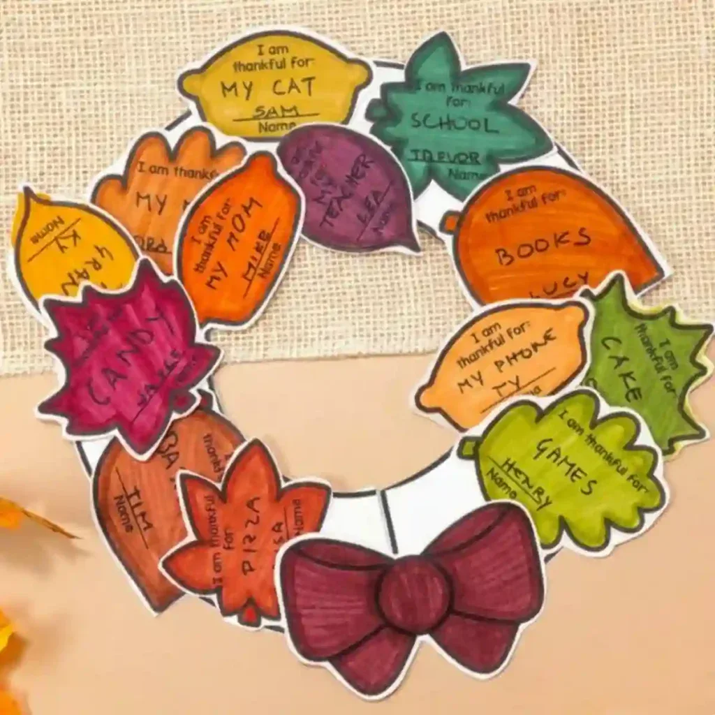Colored Thanksgiving Wreath